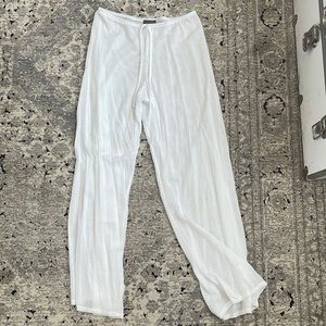 Mesh/Sheer Jordan Taylor Beach Coverup White Pants (beachwear)